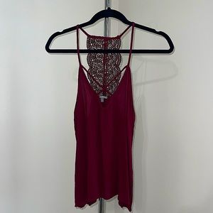 Charlotte Russe Burgundy Flowy Tank